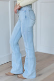My Favorite Light Wash Button Up Flare Jeans