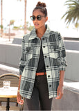 Plaid Jacket Black White