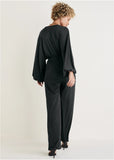 Volume Sleeve Detail Jumpsuit Jet Black