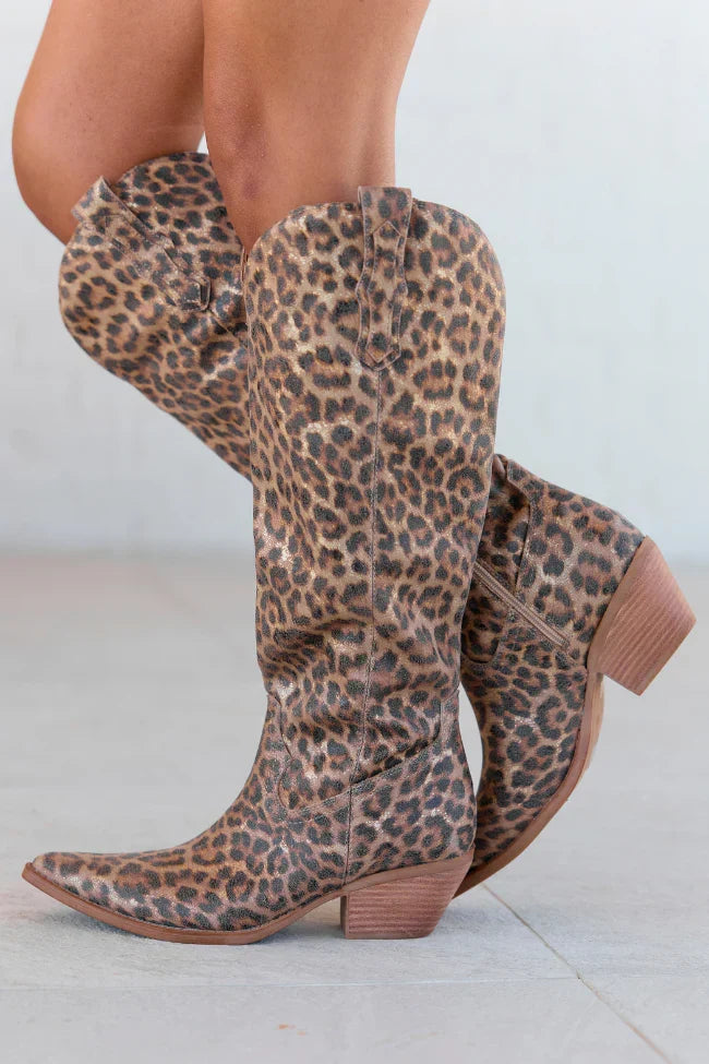 Tess Leopard Cowboy Boot