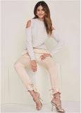 Satin Jogger Pants Peach Dust