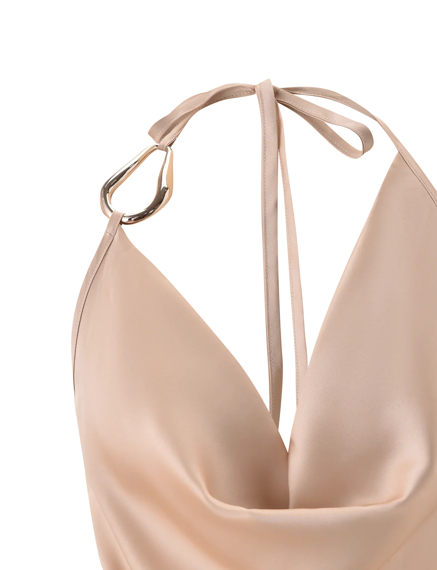CYRENE SATIN COWL TOP GOLD