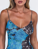 JULIANNA DRESS BLUE LEOPARD