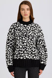 Jacquard Knit Oversized Jumper in Black