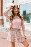 Hannah Light Pink Open Knit Sweater