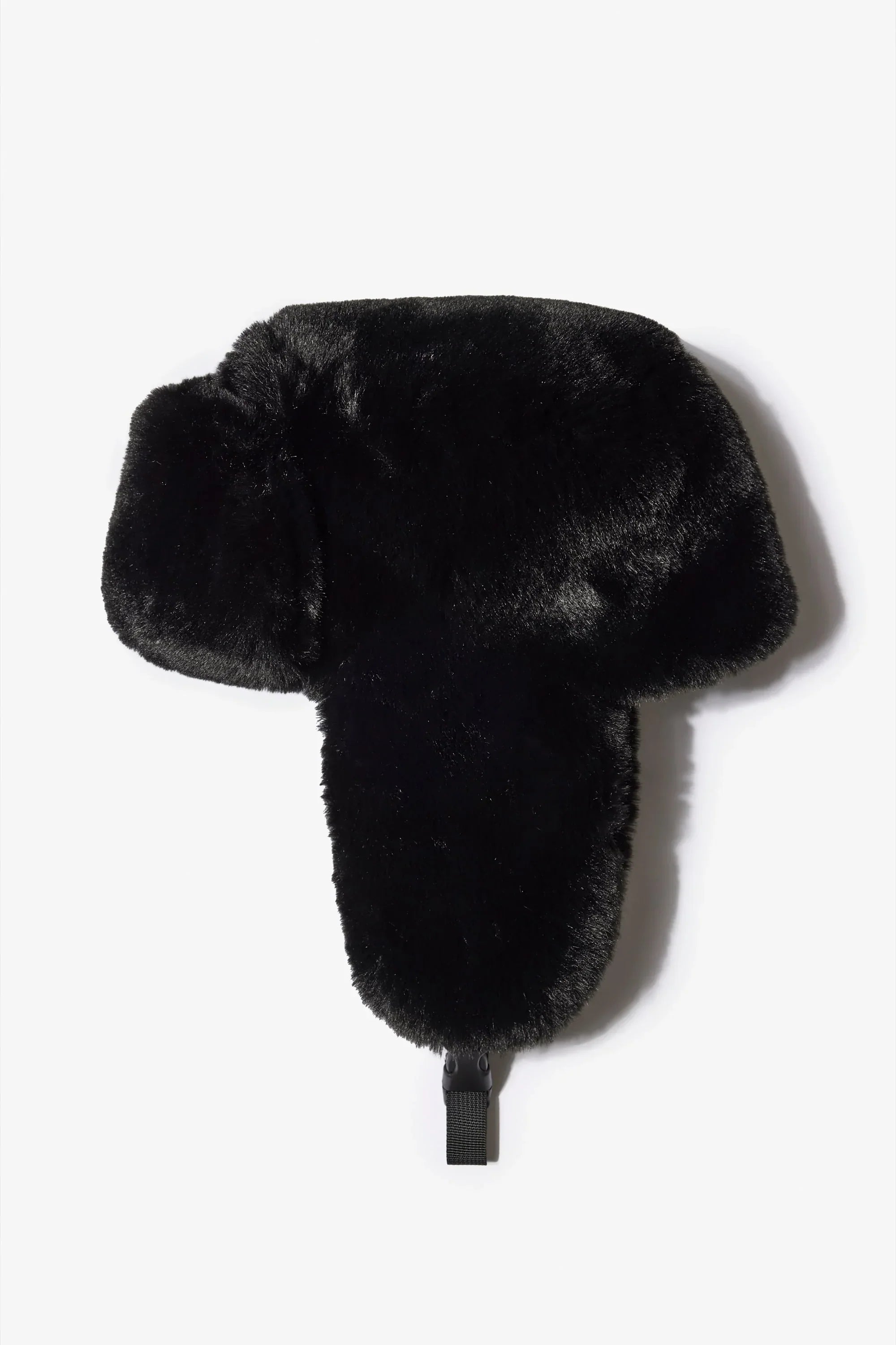 Faux Fur Trapper Hat in Black