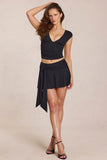 Mid Rise Skort in Black