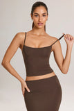Modal Scoop Neck Tank Top in Chocolate Brown