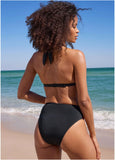 Rosette Bikini Bottom Black Red