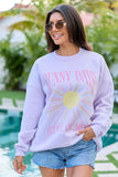 Sunny Days State Of Mind Purple Graphic Sweatshirt