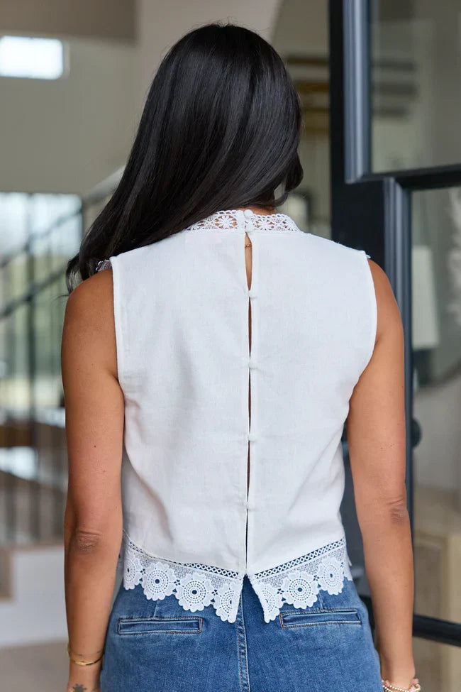 Maddie Floral Applique Lace Tank
