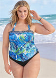 Animal Elastic Tankini Top Moonlight Tropics