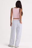 Brushed Cotton Jersey Mid Rise Relaxed Joggers in Grey Marl