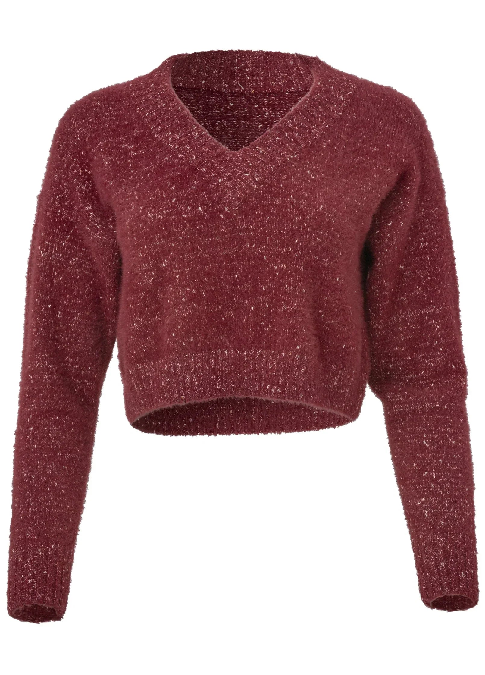 V Neck Sweater Burgundy