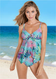 High Waist Moderate Bottom Electric Palm
