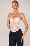 Bandeau Lace Up Corset Top in Ivory