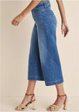 Sophia Wide Leg Crop Jeans Medium Wash