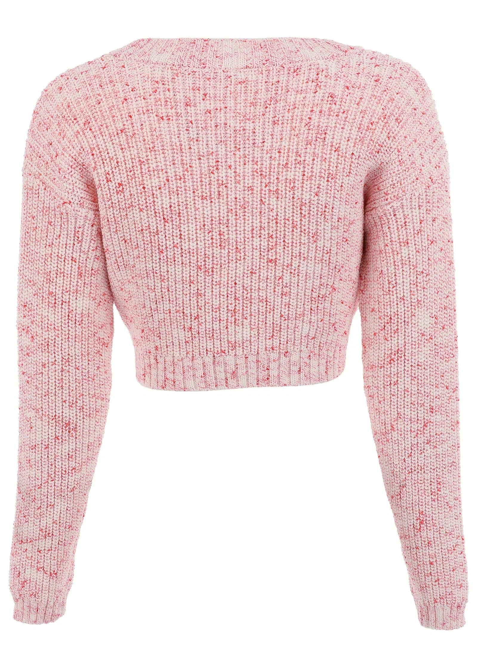 Marled Crop Cardigan Coral
