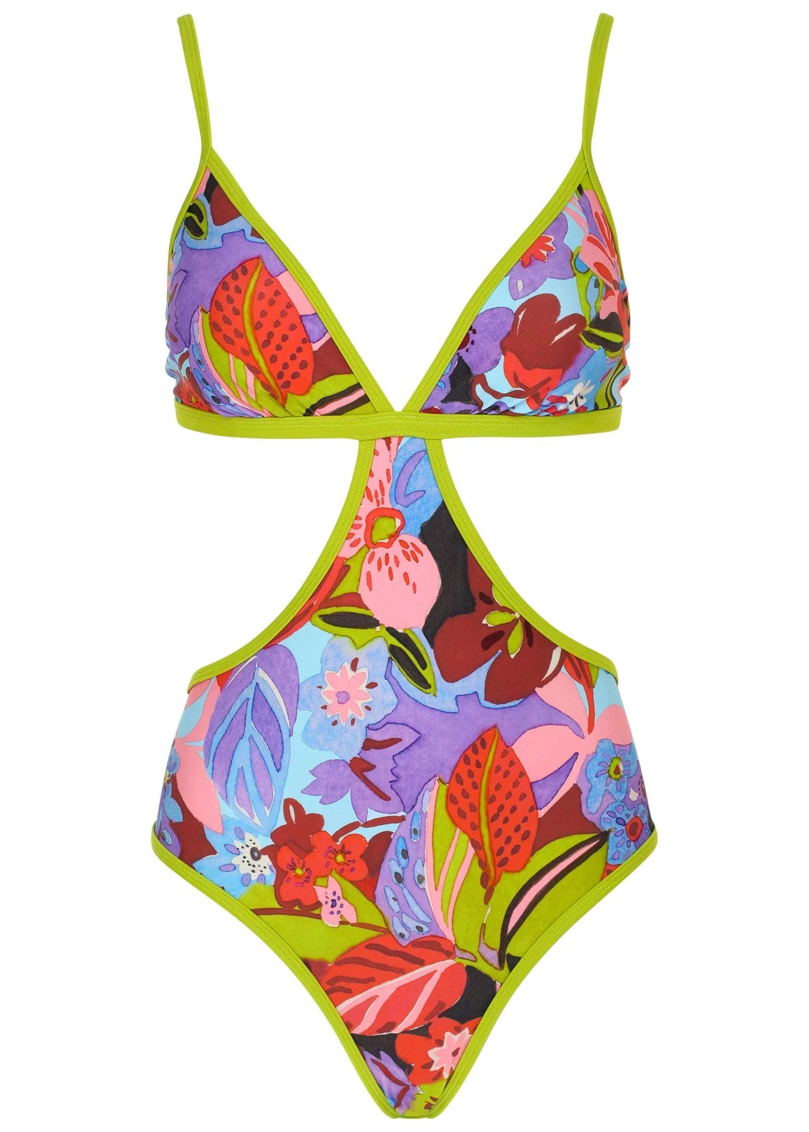 Cutout One Piece Strawberry Floral