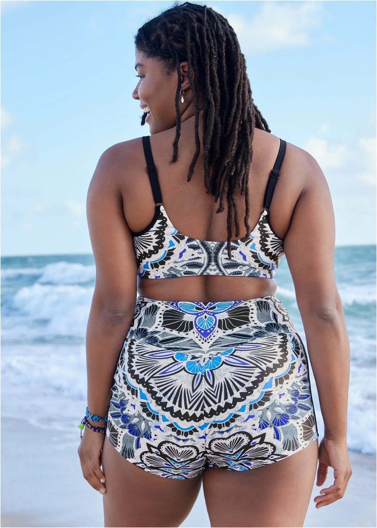 Clairette Zip Up Swim Top Calypso Bloom