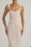 Embellished Appliqué Soft Scoop Corset Gown in White