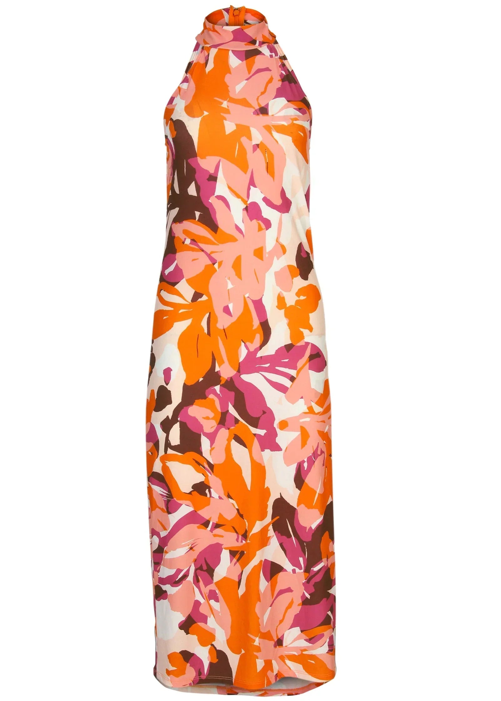 High Neck Midi Dress Desert Floral