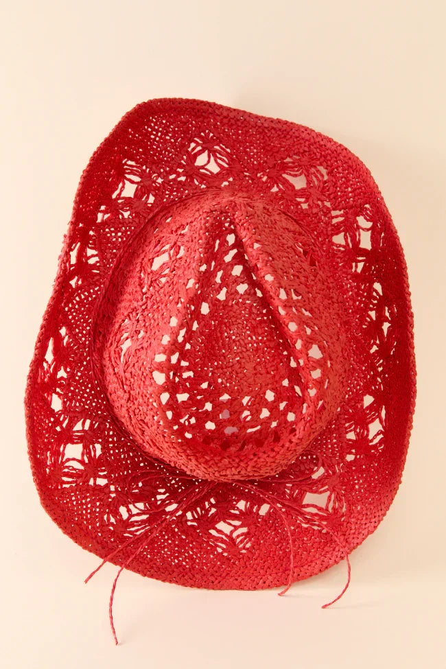 Americana Red Straw Cowboy Hat