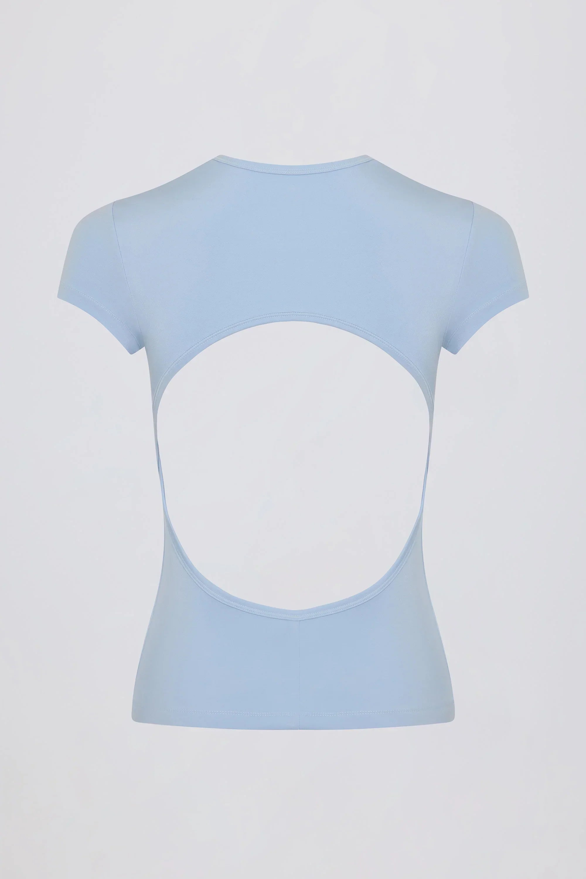 Cut Out Longline T Shirt in Sky