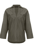 V Neck Oversized Shirt Olive