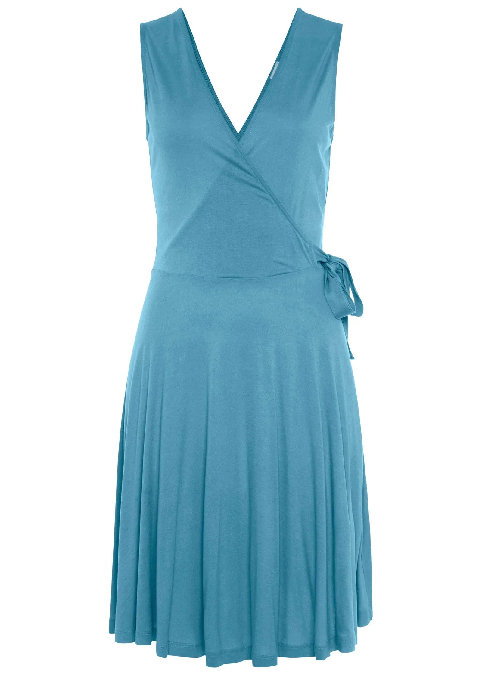 Faux Wrap Mini Dress Blue