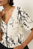 Courtney Jacquard Zip Front Top