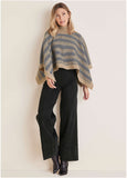 Sweater Poncho Tan Combo