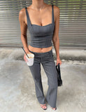 KITTIE CORSET GREY STRIPE