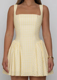 Day Dreamer Gingham Mini Dress Yellow