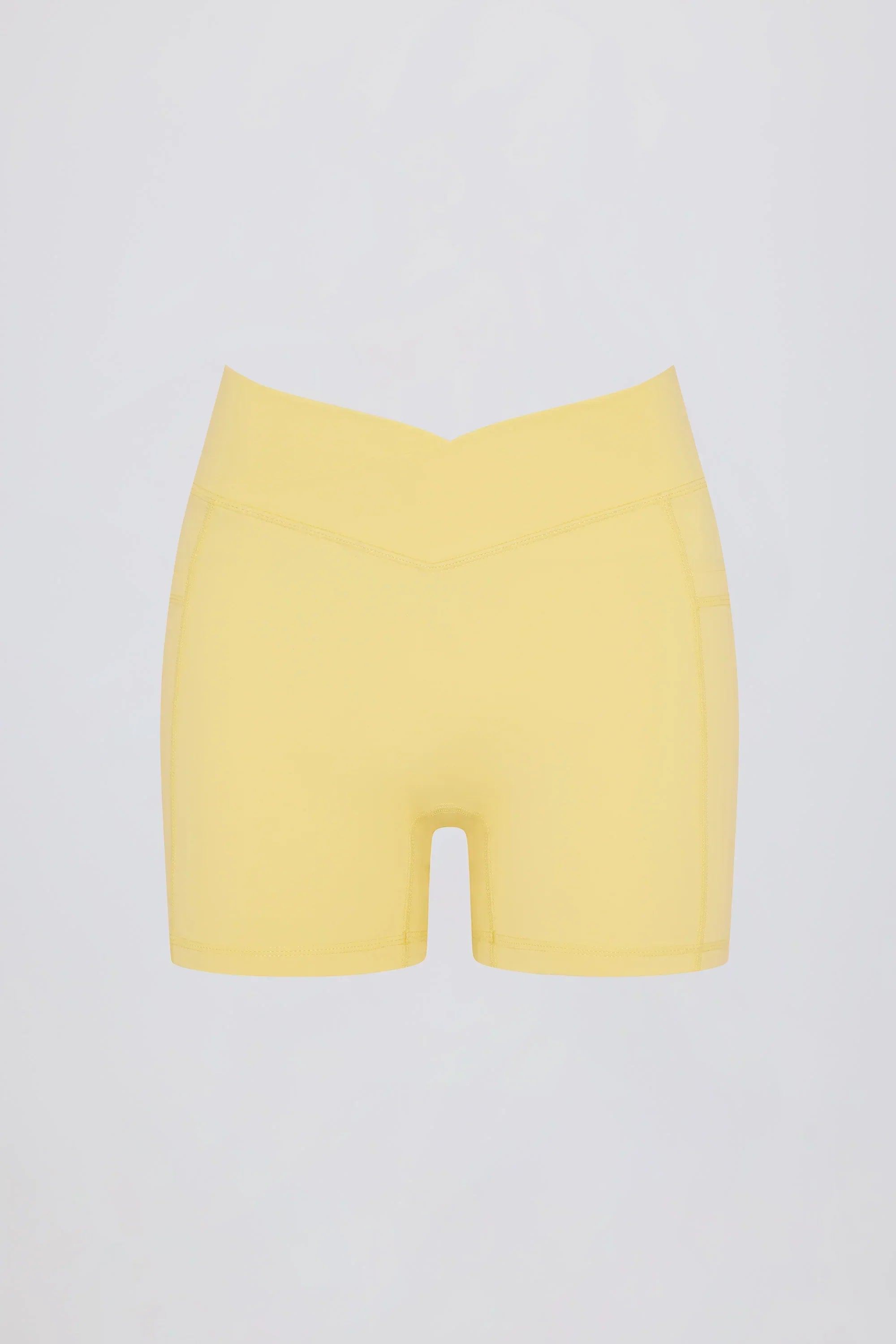 Soft Active Pocket V Waist Mini Shorts in Lemon