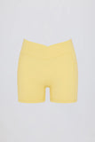 Soft Active Pocket V Waist Mini Shorts in Lemon