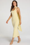 Modal Halterneck Midaxi Dress in Pastel Yellow