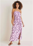Strapless Maxi Dress Pink Purple