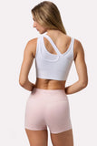 Seamless Soft Rib Asymmetric Sports Bra in White