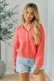 Casey Coral Henley Pullover