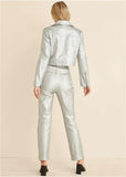 Metallic Moto Jacket Silver Metallic