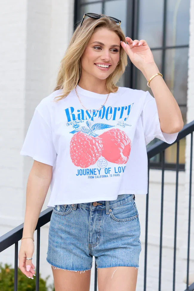 Fruitful Love Raspberry Boxy Graphic Tee