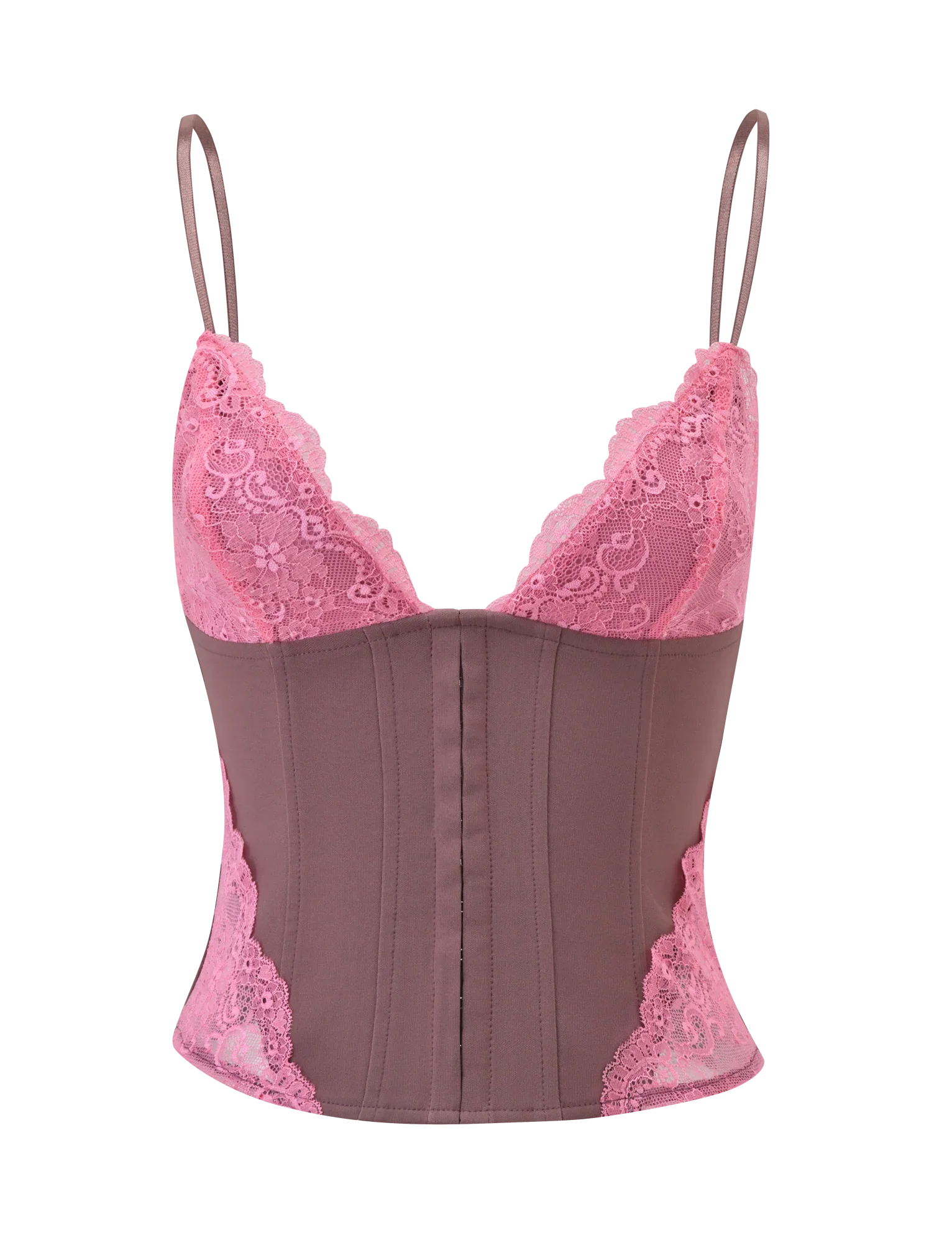 MARGARITA LACE TRIANGLE CORSET BROWN