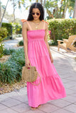 Season Of Bliss Pink Smocked Bust Maxi Dress