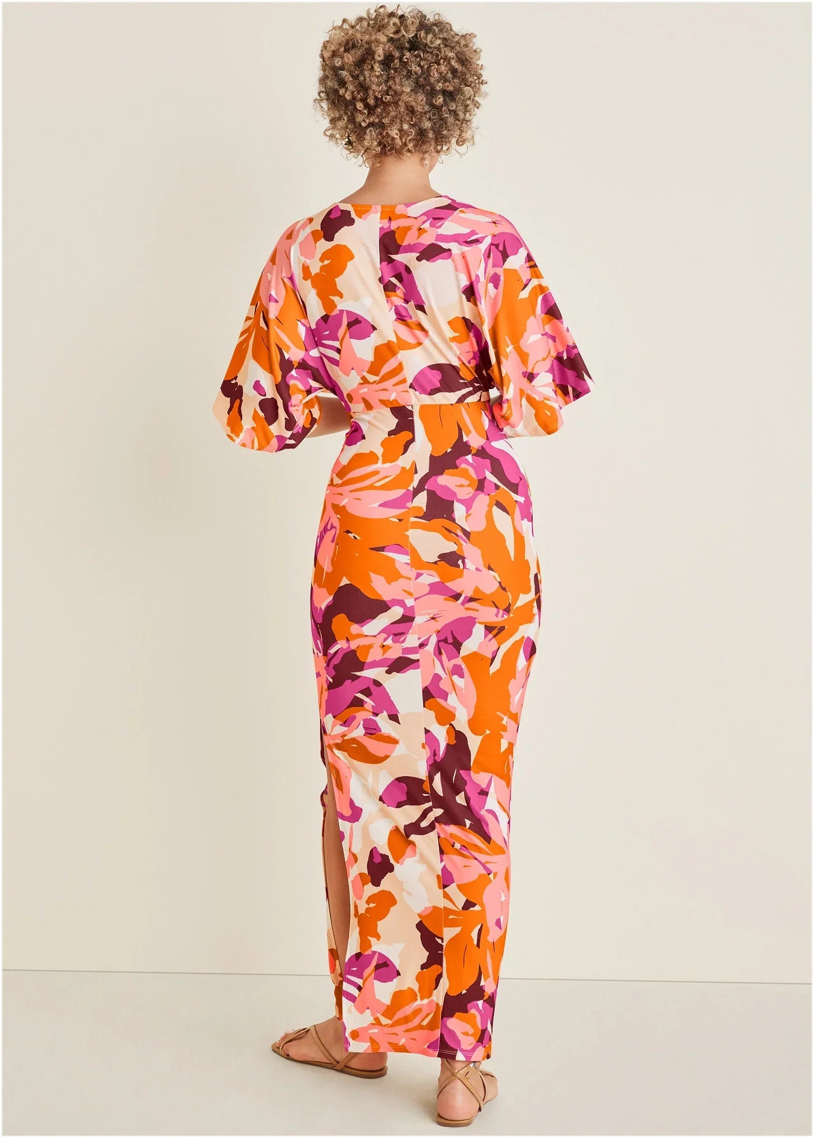 Drape Sleeve Maxi Dress Desert Floral