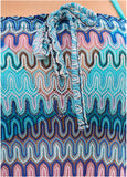 Crochet Bandeau Cover Up Top Starlight Blue Multi