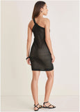 One Shoulder Sweater Dress Jet Black