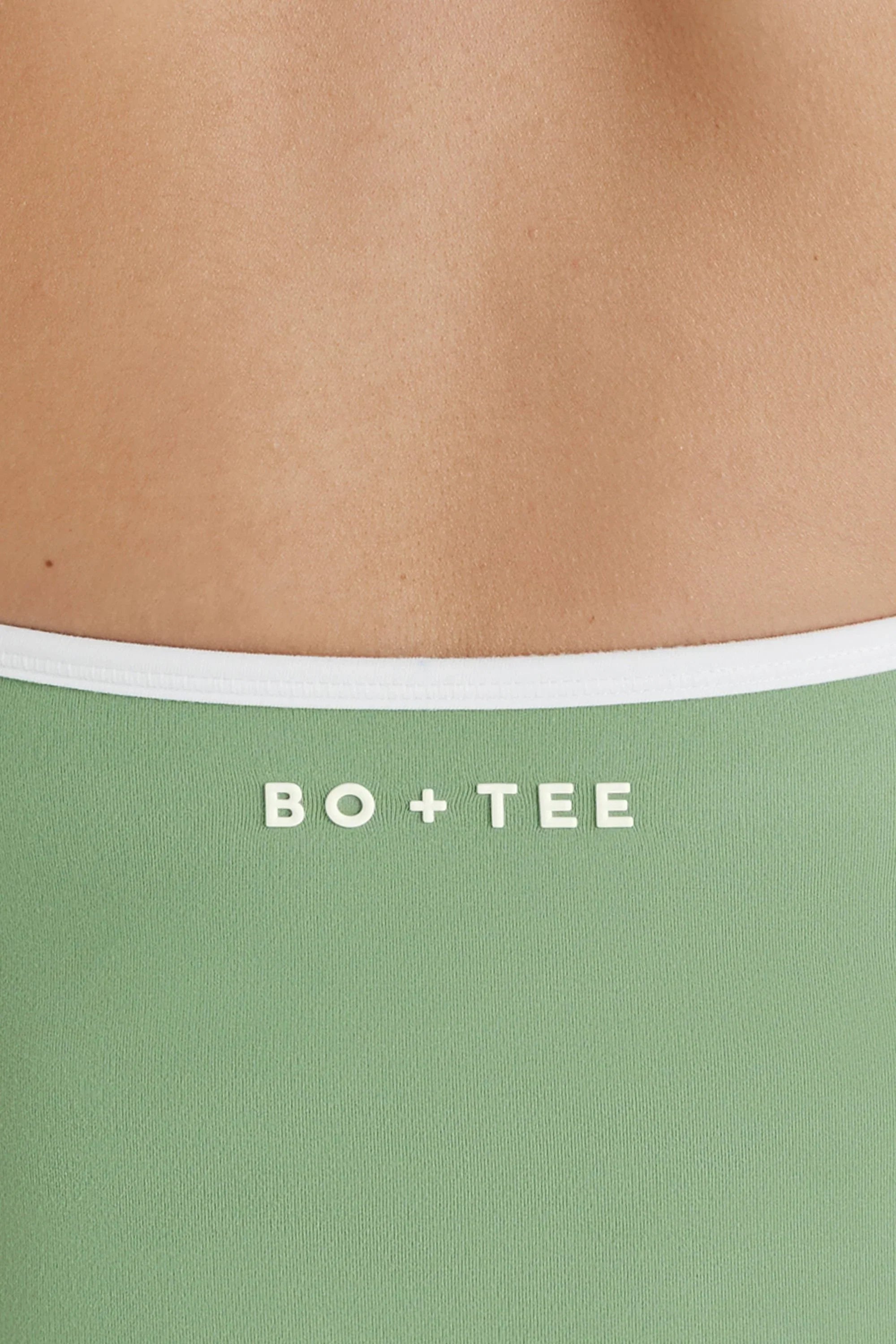 Soft Active V Neck Halterneck Top in Green