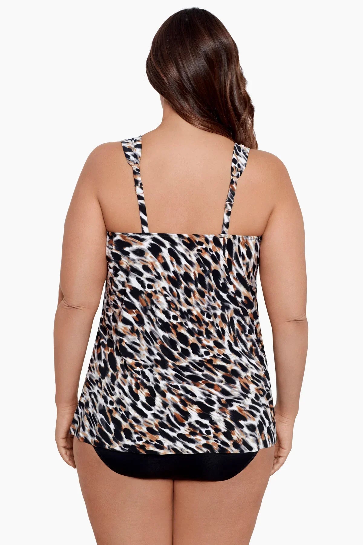 Plus Size Dazzle Tankini Top in Fur Realz