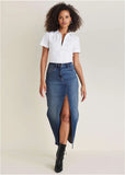 Denim Maxi Skirt Medium Wash